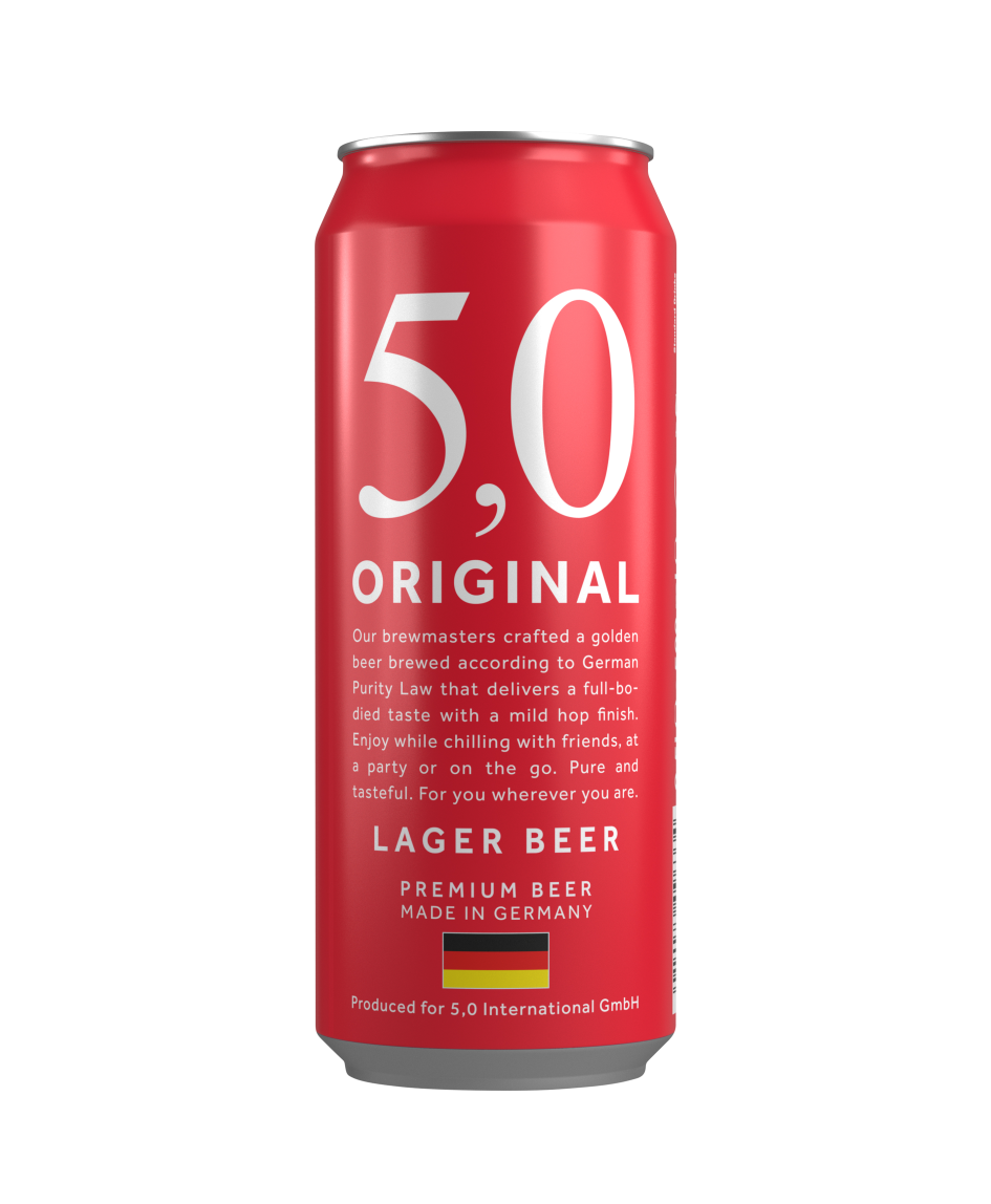 5,0 ORIGINAL LAGER BEER - bia lúa mạch ( bia vàng ). 